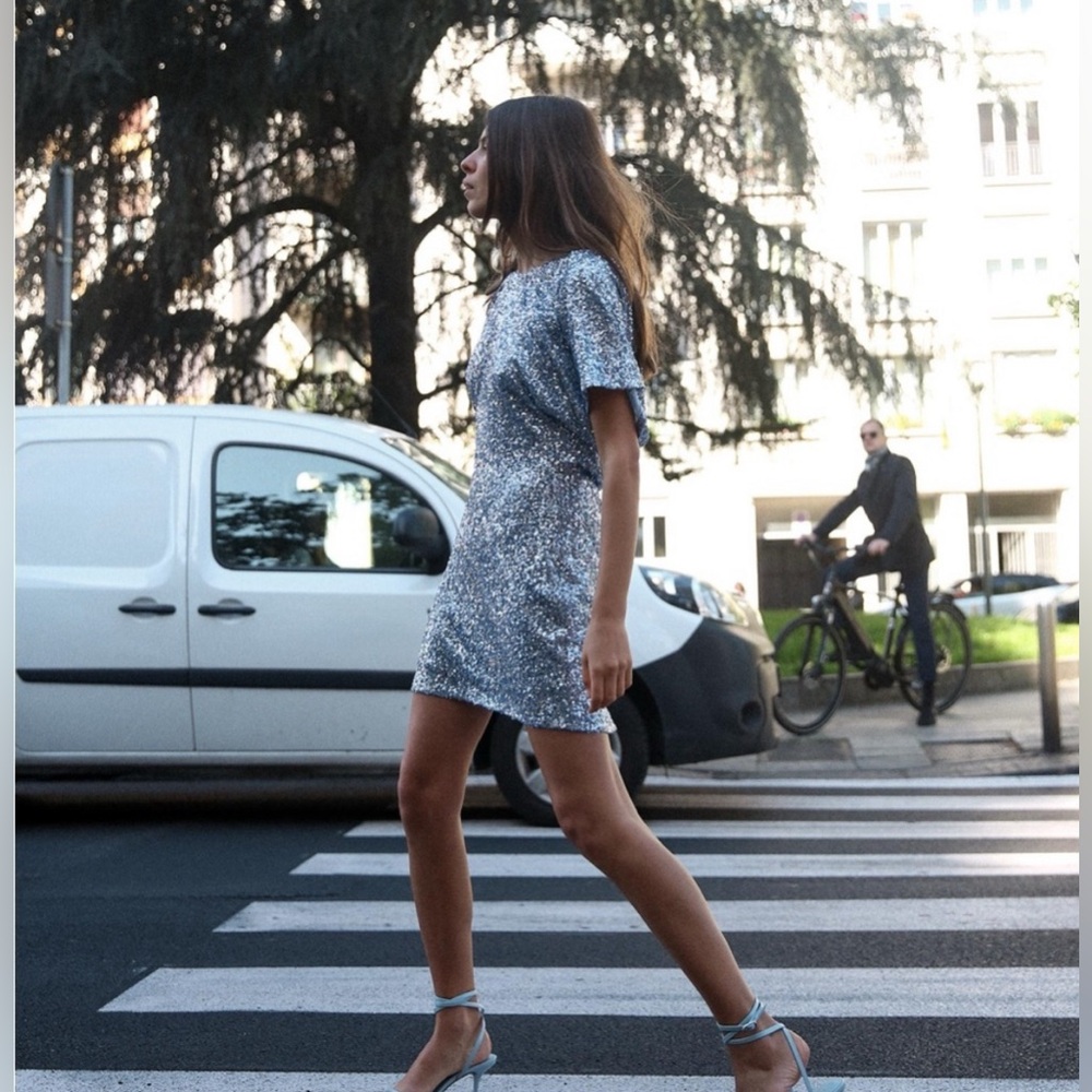 ZARA sequin dress open back